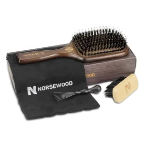 100% Boar Bristle Hair Brush Set, Detangler for Long, Short, Thick, Thin, Curly, Straight, or Wavy,Hairbrush for Enhancing Shine,Great for Men, Women, and Kids