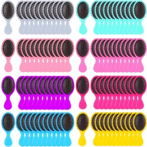 100 Colorful Mini Travel Detangling Brushes - Soft Bristles for Smooth, Tangle-Free Hair Combing for Dry/Wet Hair, Kids and Women