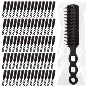 100 Pack Bulk Hair Brushes for Homeless Individually Wrapped Disposable Massage Hair Combs Black Salon Plastic Detangling Hairbrush for Shelter Hotel Nursing Home Charity Church