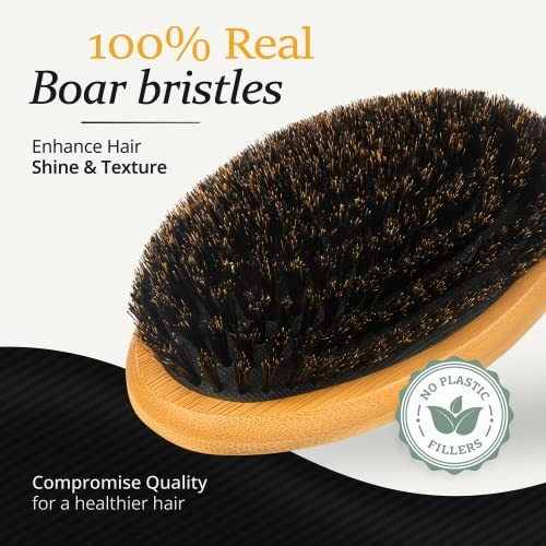 100% Boar Bristle Hairbrush for Men Hairbrush for Thin, Normal and Short Hair