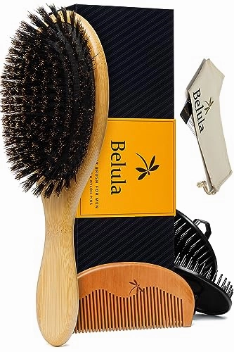 100% Boar Bristle Hairbrush for Men Hairbrush for Thin, Normal and Short Hair
