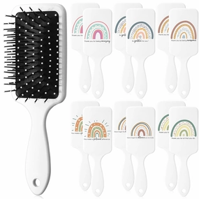 12 Pcs Employee Appreciation Gift Detangler Hair Brush Bulk for Women,Teacher Appreciation Gifts for Employee,Inspirational Large Air Cushion Paddle Brush for Women Coworkers Team Teacher