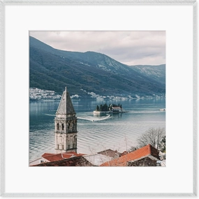16x16 Metal Picture Frame, Ultra-Thin Deep Aluminum Photo Frame with Cross-Hatch Brushed Satin Finish, Minimalist Modern Poster Frame with Tempered Glass and Mat for 12x12, Silver