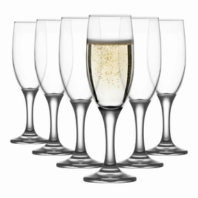 190ml Misket Glass Champagne Flutes - Pack of 6