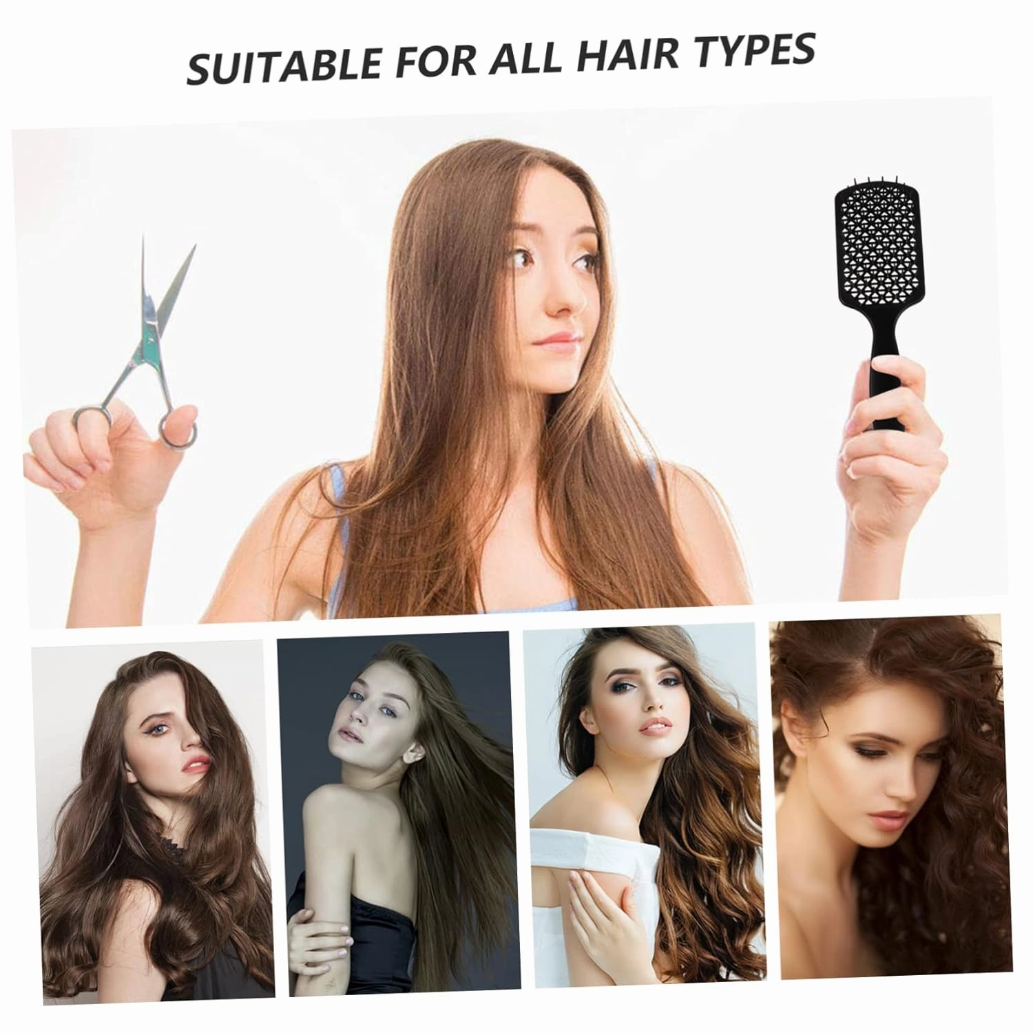1set Hair Comb Plastic Massaging Combs for Wet Dry Use Ergonomic Hair Styling Shine Scalp Circulation Relaxation Essential