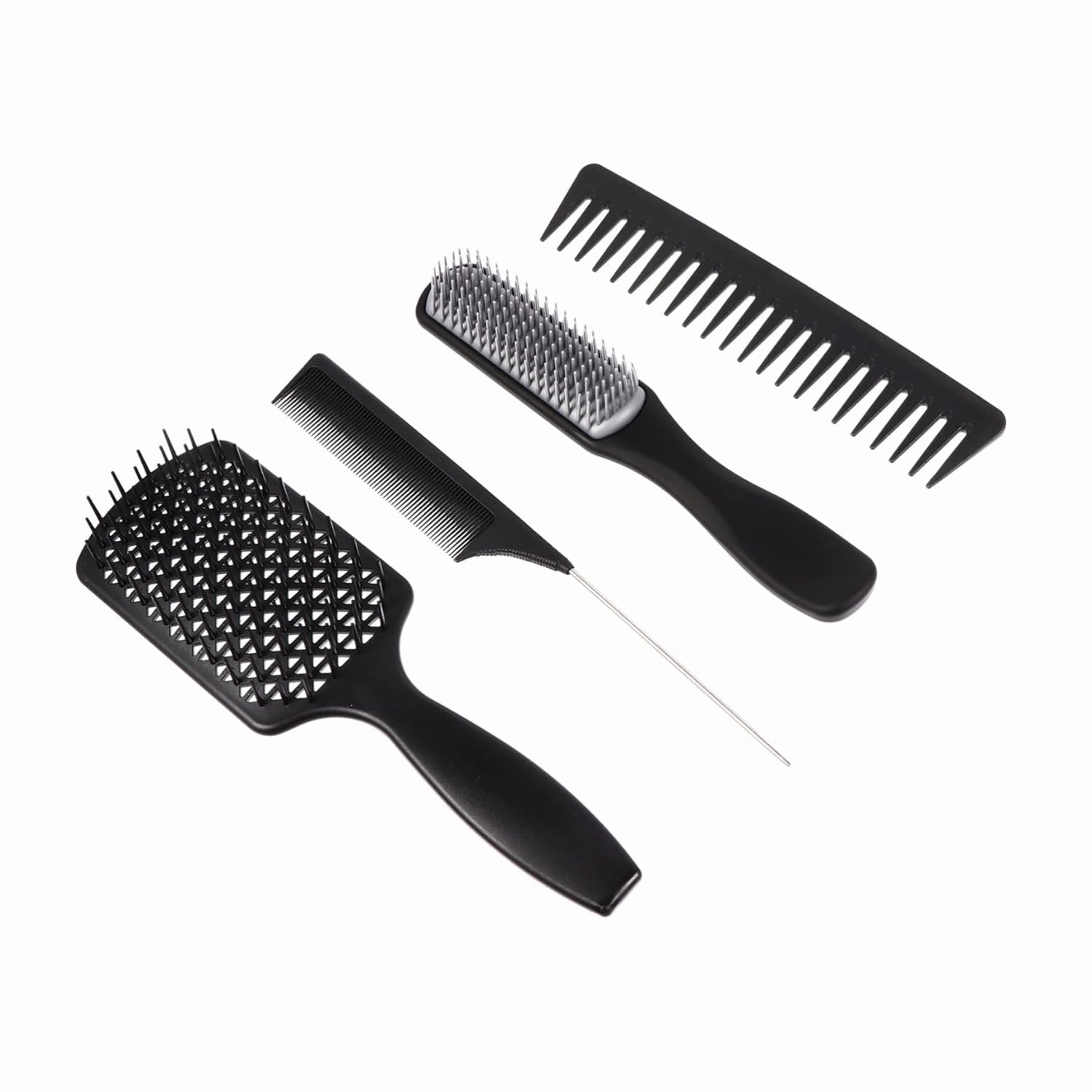 1set Hair Comb Plastic Massaging Combs for Wet Dry Use Ergonomic Hair Styling Shine Scalp Circulation Relaxation Essential