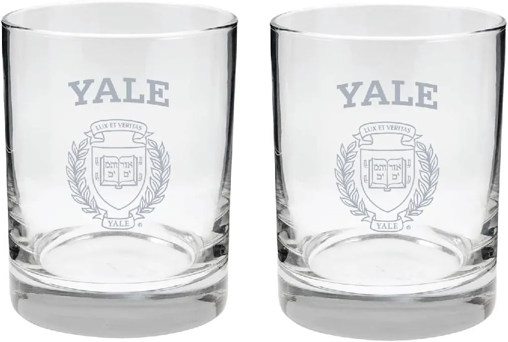 2-Sided, Satin Finish, Rock (or Whiskey) Glass - Set of 2 (Yale)
