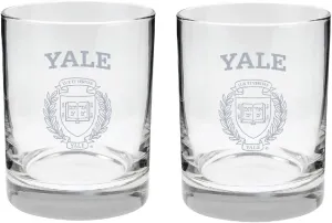 2-Sided, Satin Finish, Rock (or Whiskey) Glass - Set of 2 (Yale)