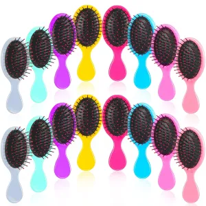 24 Pcs Mini Hair Brush Bulk for Kids Girls Teen Detangling Small Travel Hairbrush Bridesmaid Party Gifts for Stocking Stuffers