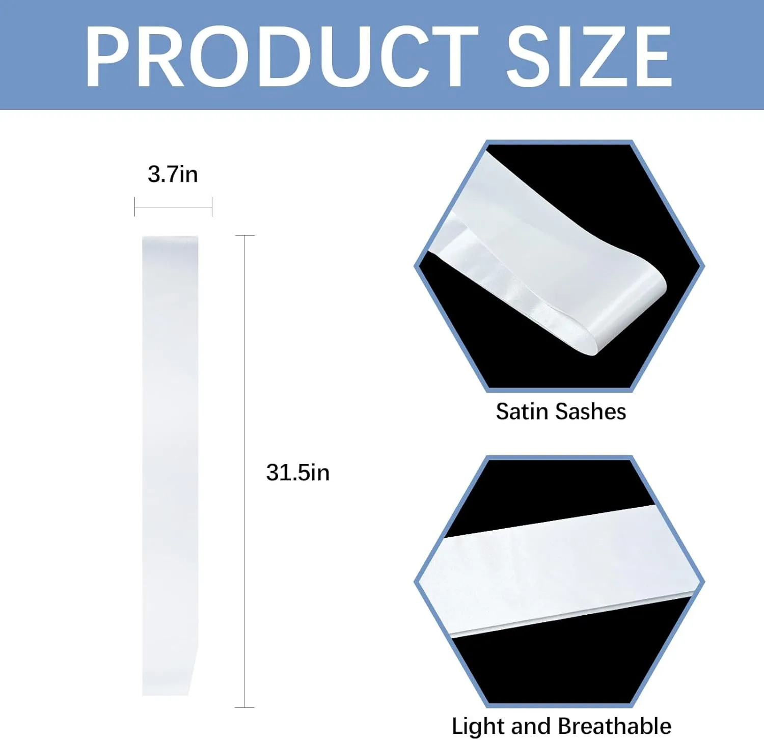 25Pcs White Sashes Blank Satin Sashes for Pageants Sublimation Blanks Sash to Decorate Plain 2025 Senior White Sash Birthday Sash for Women Homecoming