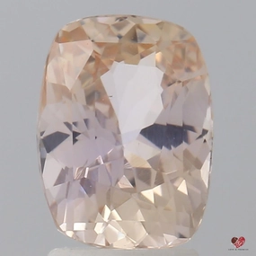 2.93cts Rectangle Cushion Medium Peach Blush Sapphire