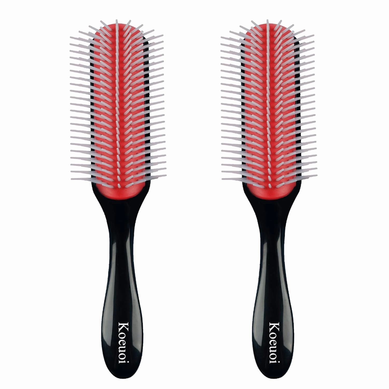 2 Pcs 9 Row Classic Styling Curly Hair Brush for Detangling, Separating, Shaping. For Women and Men Wet or Dry Hair.