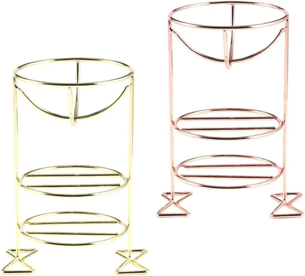 2pcs Beauty Sponge Holder Make up Puff Sponge Stand 3 Layer Beauty Egg Storage Rack Metal Foundation Holder Sponge Drying Stand for Women Girls