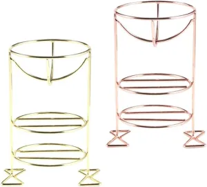 2pcs Beauty Sponge Holder Make up Puff Sponge Stand 3 Layer Beauty Egg Storage Rack Metal Foundation Holder Sponge Drying Stand for Women Girls