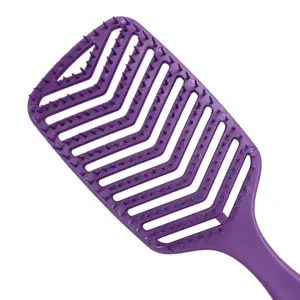 2xProfessional Vented Hair Brush Detangling Soft for All Hair Types Dark, 3 Pcs