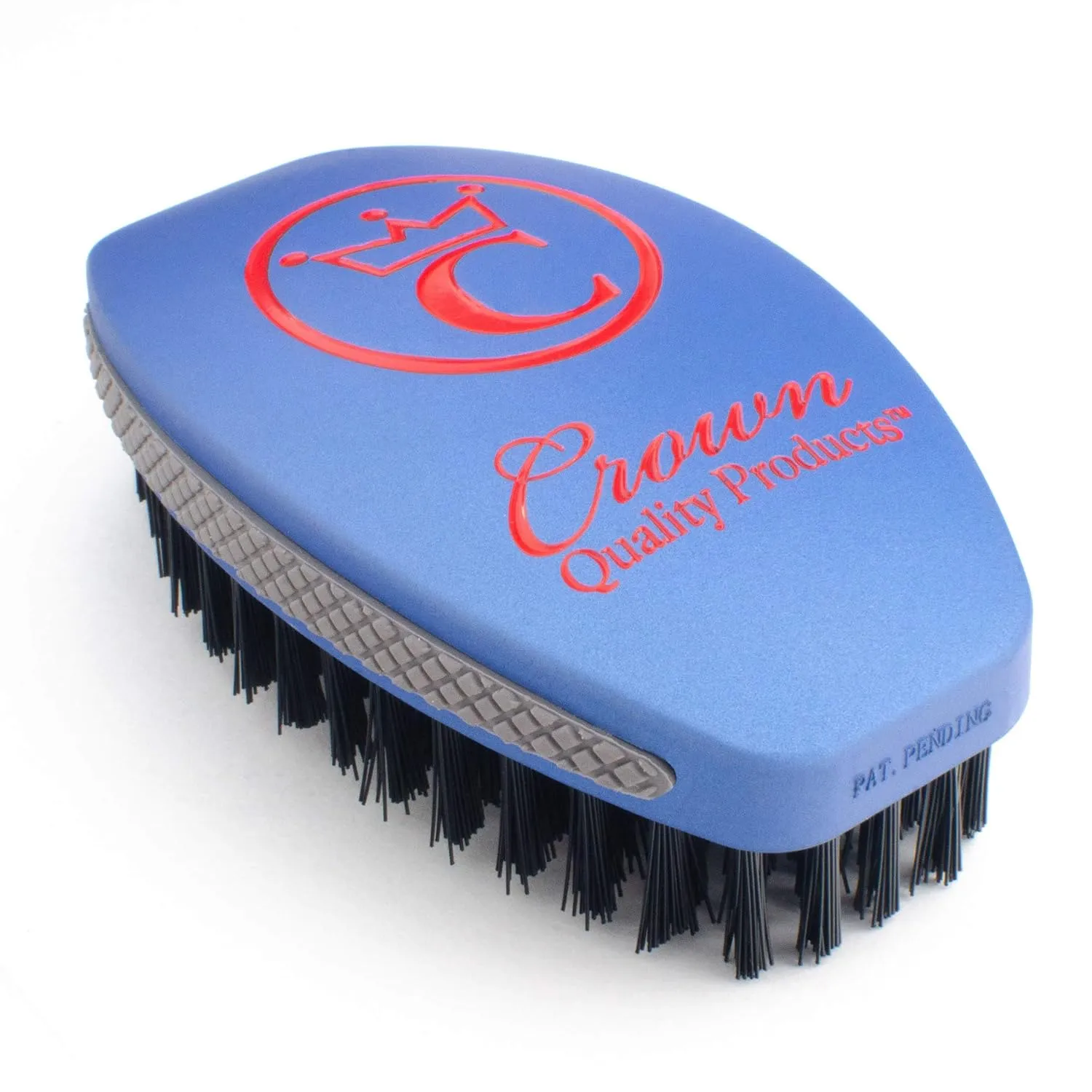 360 Sport Wave Brush Caesar 2.0 – Prime Blue – Hard Flex Bristles - Wet or Dry Hairbrush - No Slip Rubber Grips - by Crown Quality Products - The Ultimate 360 Wave Brush