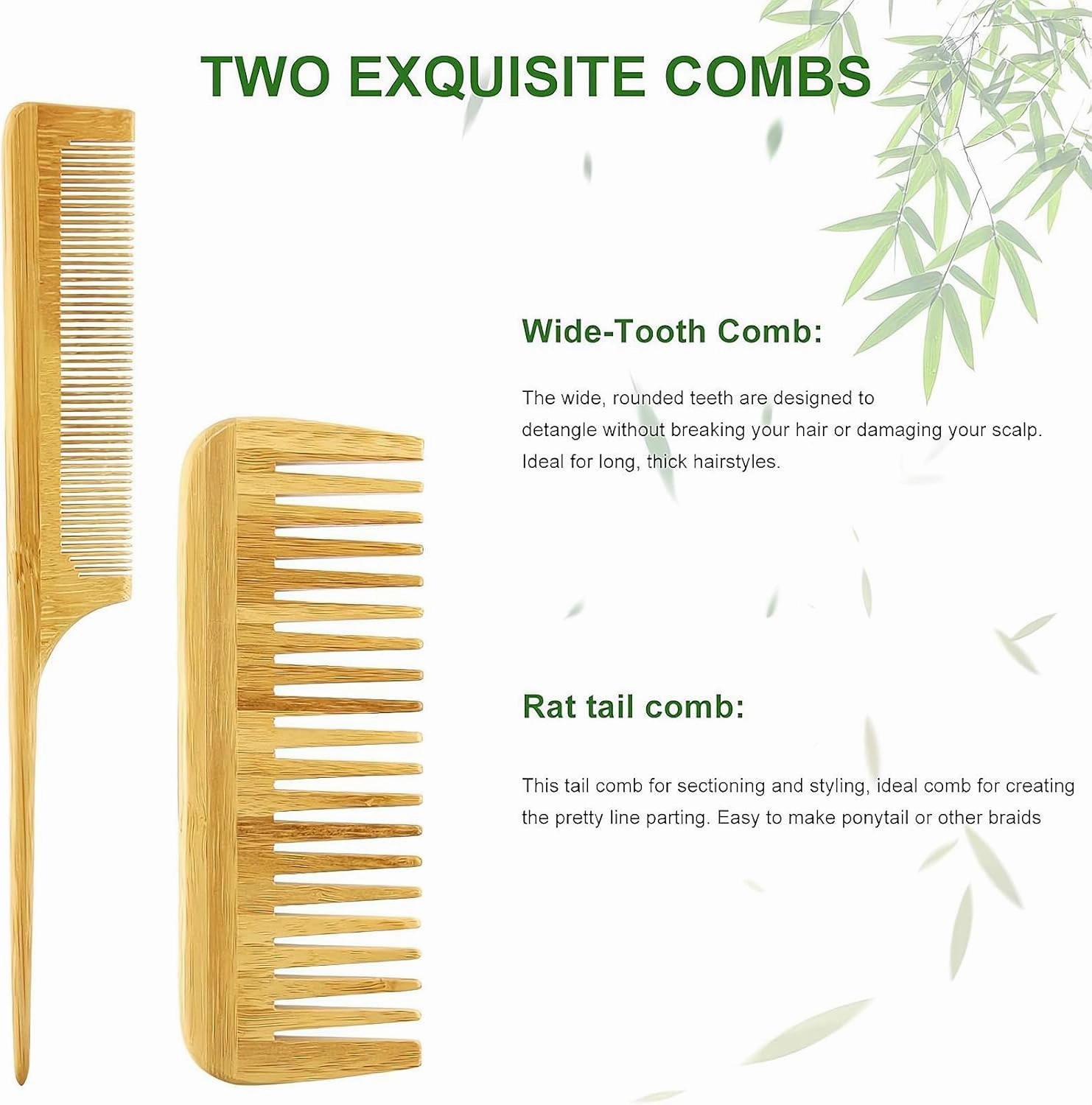 4PCS Hairbrush and Comb Set Wooden Bamboo Hairbrush With Paddle Type Cleaning Brush Natural Hairbrush Eco-Friendly Bristles Free,Suitable For Women, Men Thick/Thin/Curly/Dry Hair Gift Set