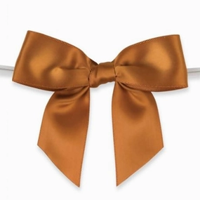 50pcs 3 1/2" Rust Satin Pre-Tied or Self-Adhesive Ribbon Bow for cello bags in Christmas Party