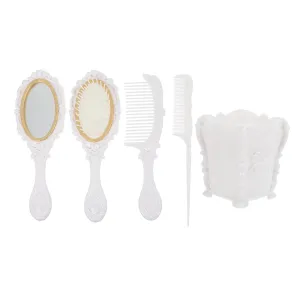 5pcs Vintage Vanity Set Brush Mirror Comb Hair Brush Comb Hair Holder Perfect for Dresser Bedroom Bathroom Makeup Station
