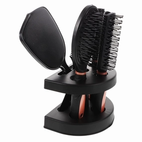 5pcs Professional Anti-static Hair Comb and Mirror Durable Detangling Brushes for Salon and Home Use Lightweight Portable Design Pink for Hair Care and Styling