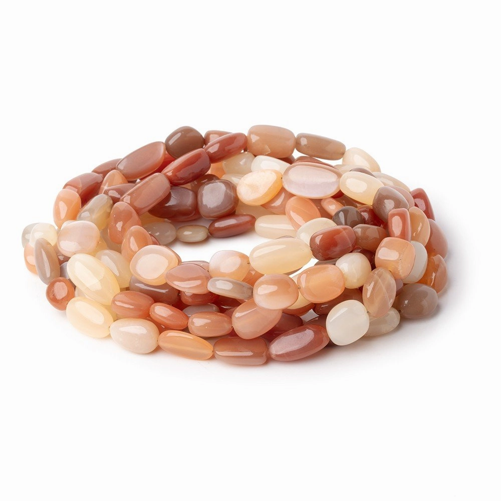 9x8-16x9mm Multi Color Moonstone Plain Nugget Beads 18 inch 36 pieces