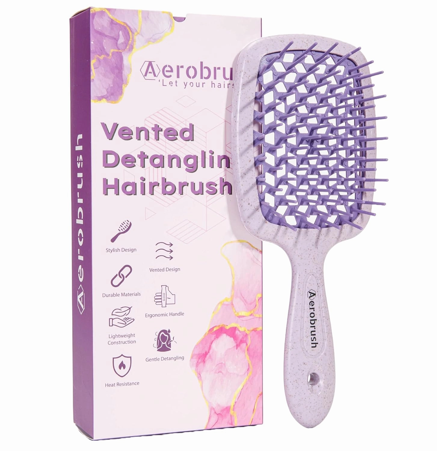 | Detangler Hairbrush, vented hairbrush, antistatic hairbrush | Detangling Hairbrush for Smooth, Tangle Free Hairs
