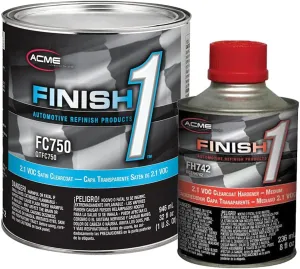 acme Sherwin-Williams Finish 1 FC750-1 2.1 VOC Satin Clearcoat Medium Kit (Quart)Q