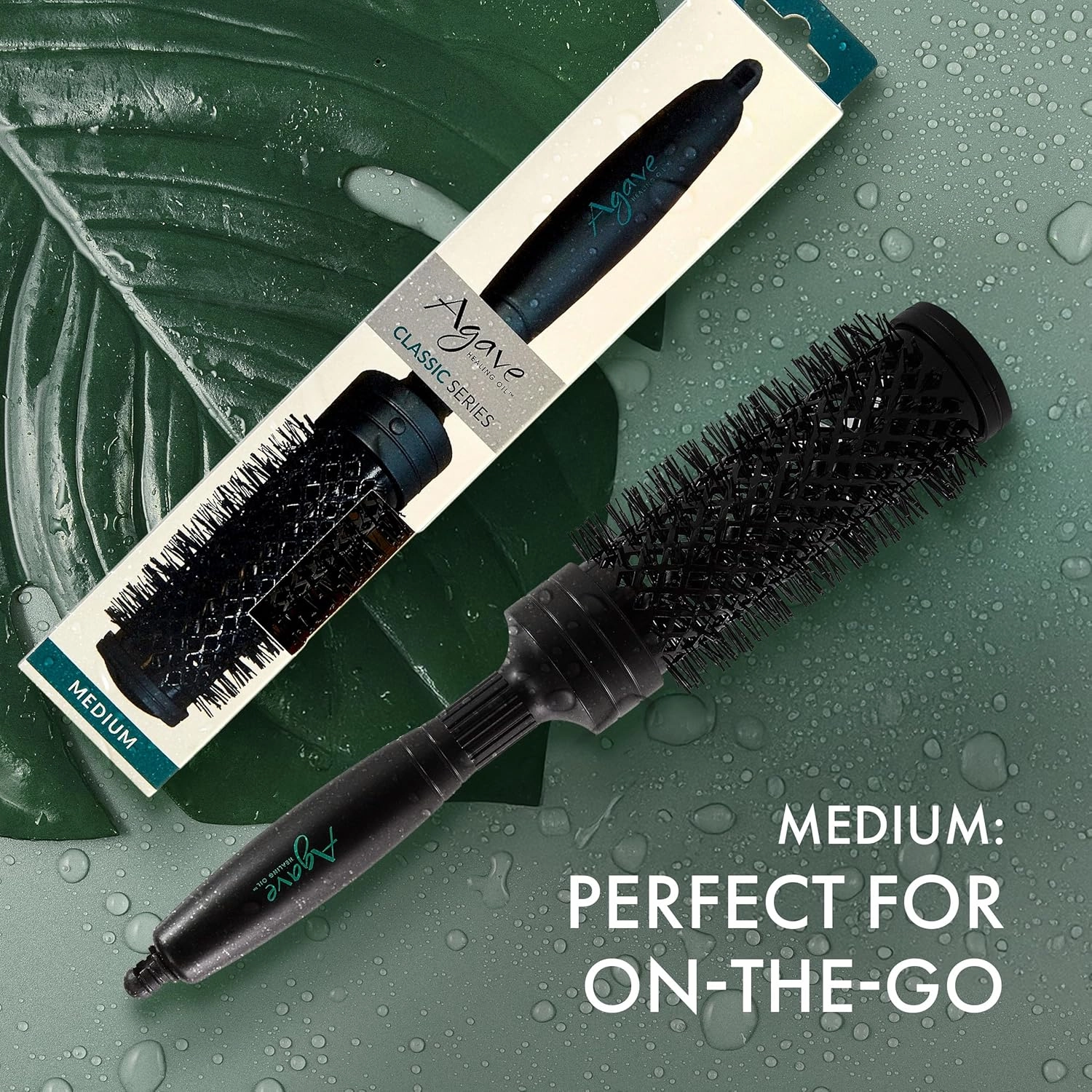 Agave Classic Round Brush Ionic Technology for Frizz-Free Styling & Shine, Medium