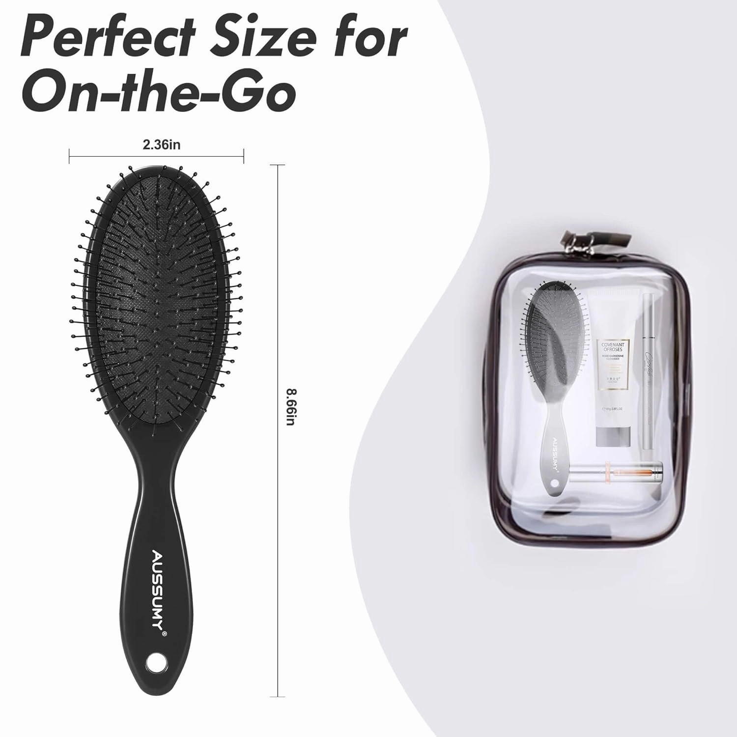 Air Cushion Detangling Hair Brush - 4 Pack Detangler Hairbrush with Ultra Soft Bristles for Effortless Tangle Removal - For Wet Dry Damaged Curly Hair for Women Men Boys Girls Kids - Black