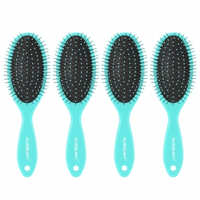 Air Cushion Detangling Hair Brush - 4 Pack Detangler Hairbrush with Ultra Soft Bristles for Effortless Tangle Removal - For Wet Dry Damaged Curly Hair for Women Men Boys Girls Kids - Green
