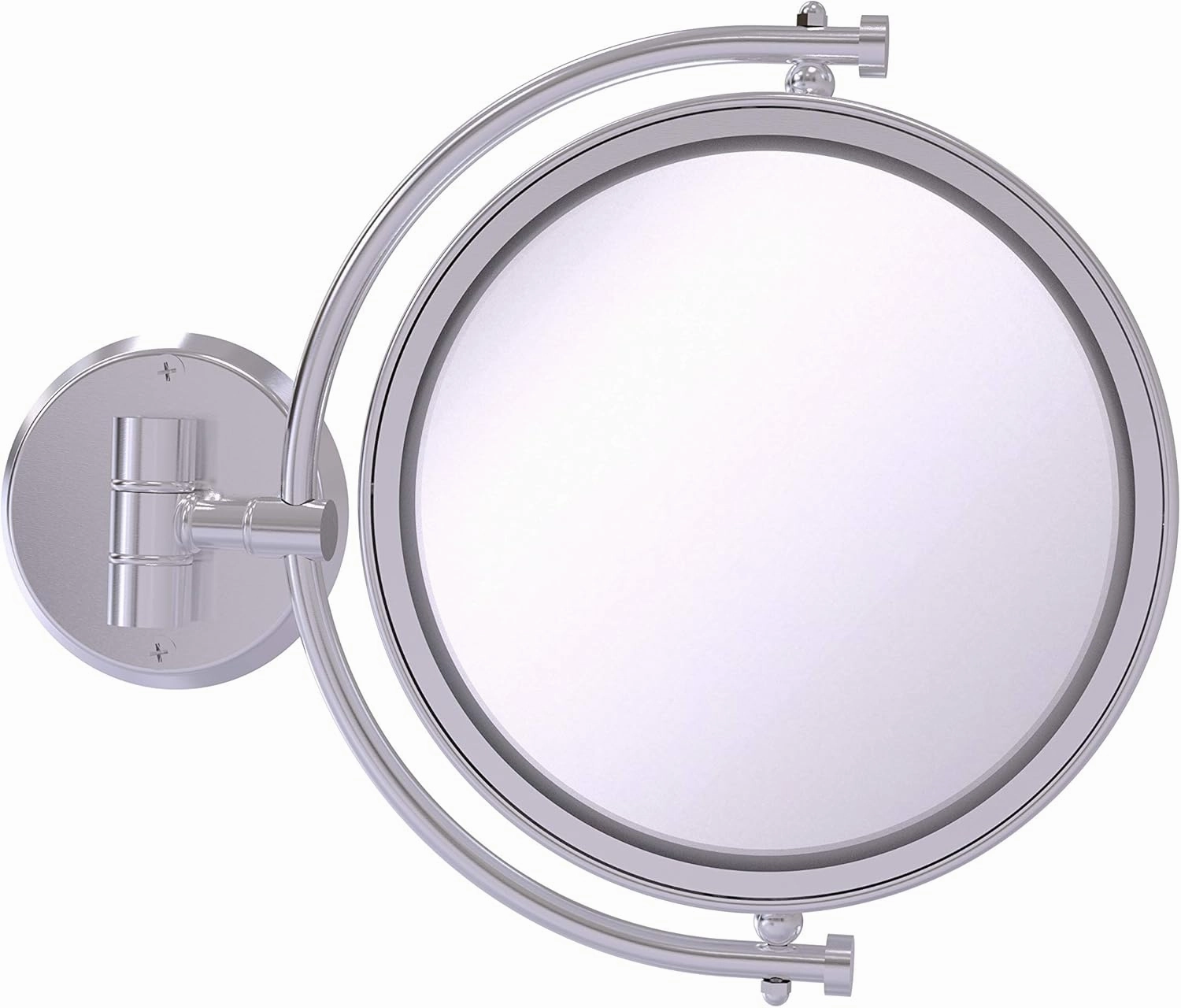 Allied Brass WM-4/4X 8 Inch Wall Mounted 4X Magnification Make-Up Mirror, Satin Chrome