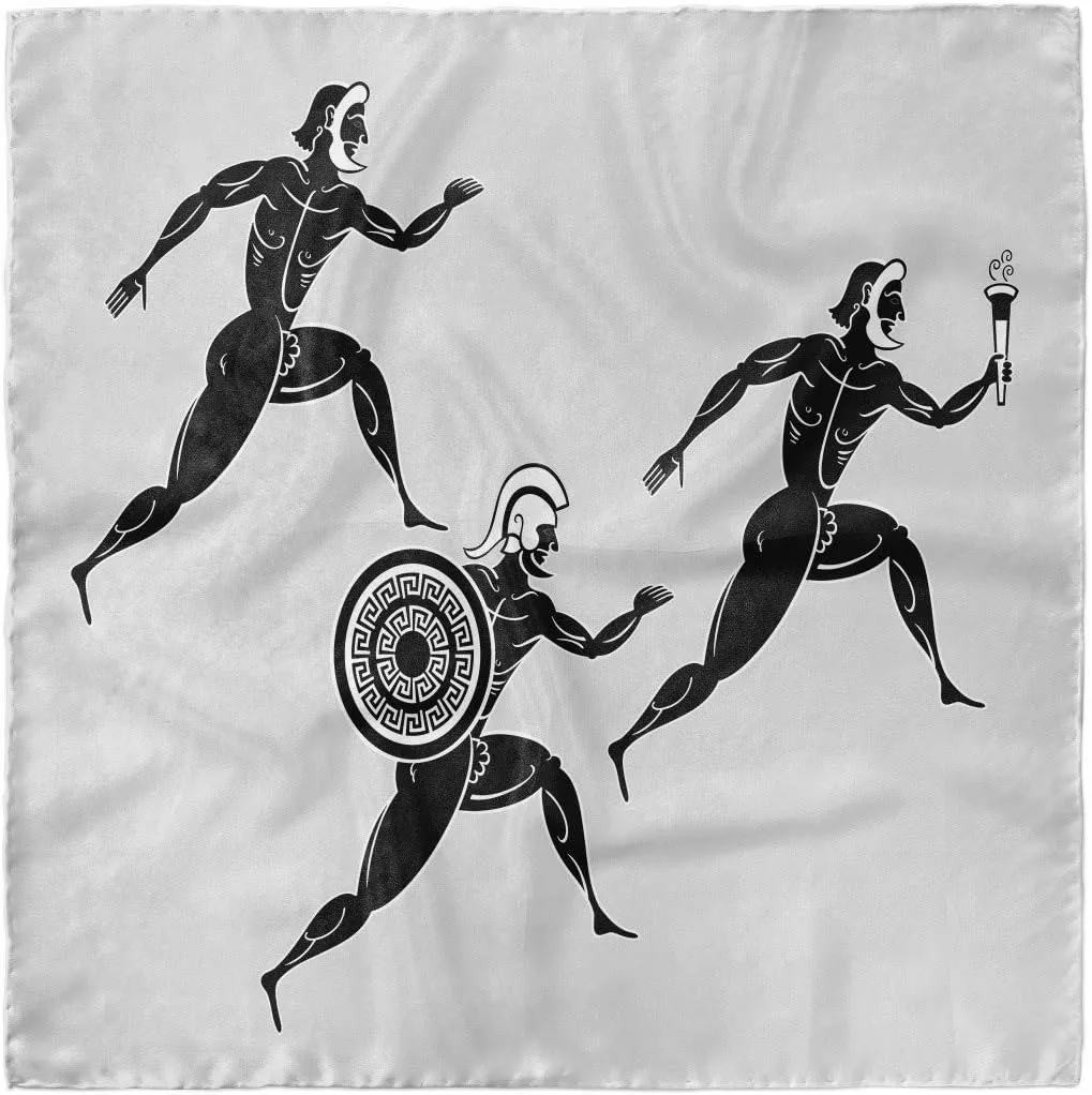 Ambesonne Retro Hairscarf, Spartan Runners Body, Head Wrap