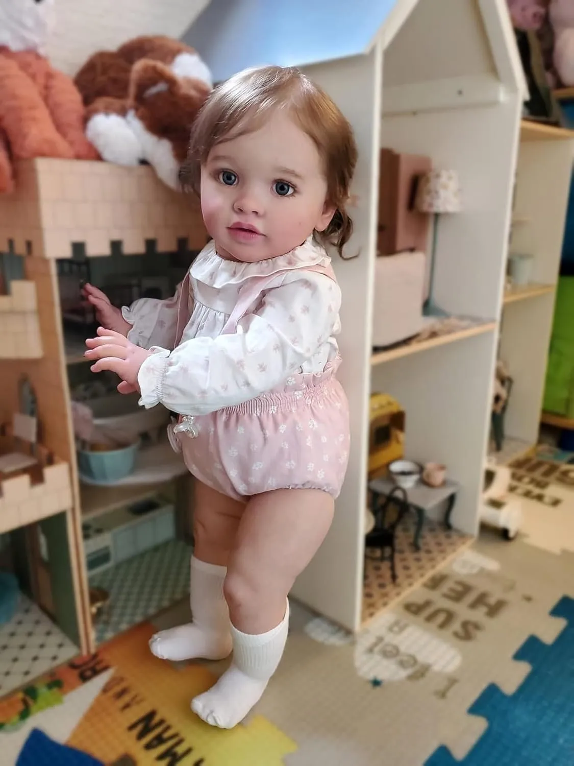 Angelbaby Big Reborn Realistic Baby Doll Reborn Toddler Girl 26 Inch Real Life Newborn Silicone Doll Lifellike Weighted Cute Princess Babies That Look Real Children Gift for Girl Boy Play Toys