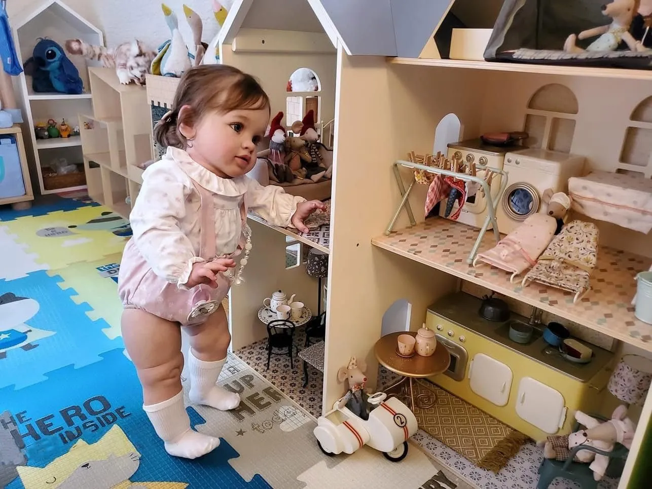 Angelbaby Big Reborn Realistic Baby Doll Reborn Toddler Girl 26 Inch Real Life Newborn Silicone Doll Lifellike Weighted Cute Princess Babies That Look Real Children Gift for Girl Boy Play Toys