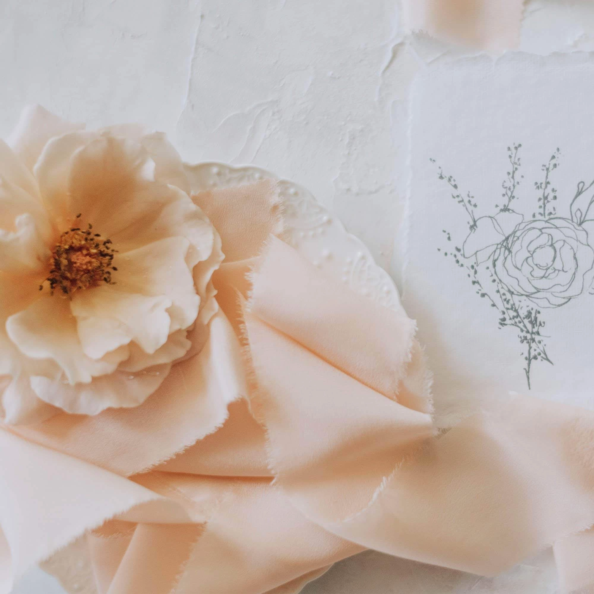 Apricot Crepe Silk Ribbon