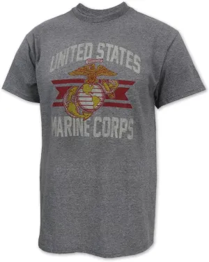 Armed Forces Gear Men's US Marines Vintage Basic Short-Sleeve T-Shirt - Licensed United States Marine Corps Shirts for Men