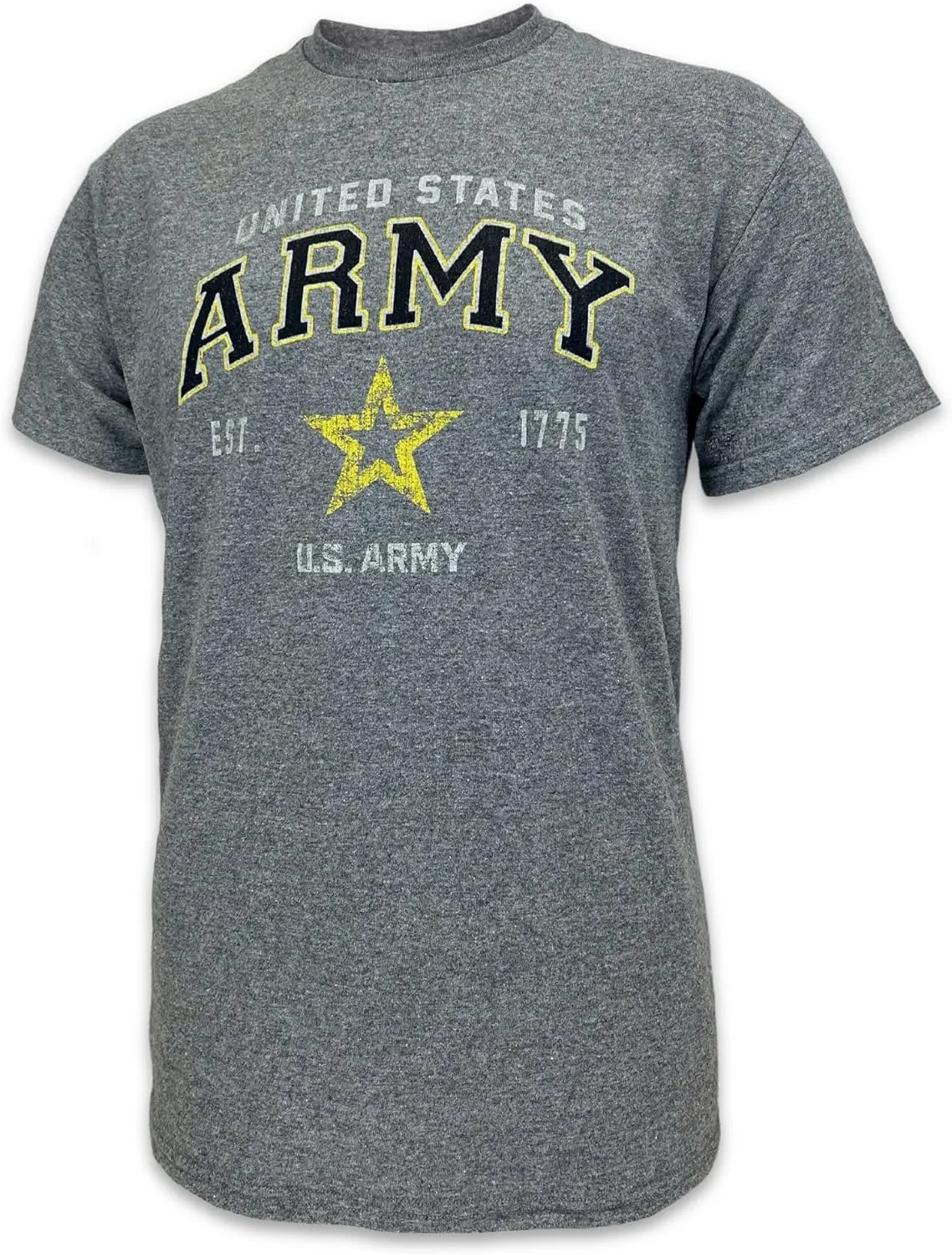 Armed Forces Gear US Army Star Est. 1775 Faded Short-Sleeve T-Shirt, Unisex - Licensed United States Army Shirts for Men