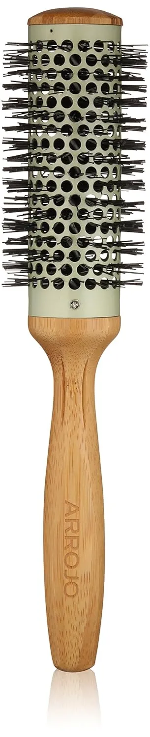 ARROJO Medium Ceramic Round Hair Brush - Round Brush for Blow Drying & Styling – Bristle Hair Brushes for Women & Men – Hairbrush to Smooth & Add Shine – Bristle Hair Brush Great for Mid-Length Styles