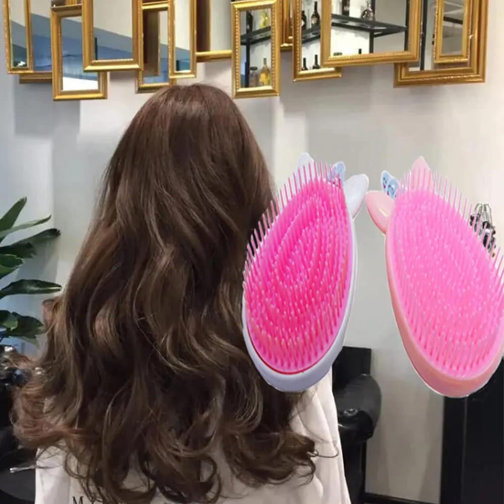 Artkingdome Unicorn Hair Brush Wet dry, Kids detangling brush,Toddler Hair Brush Detangling, Curly Straight Hair Brushes Combs Gift Pink