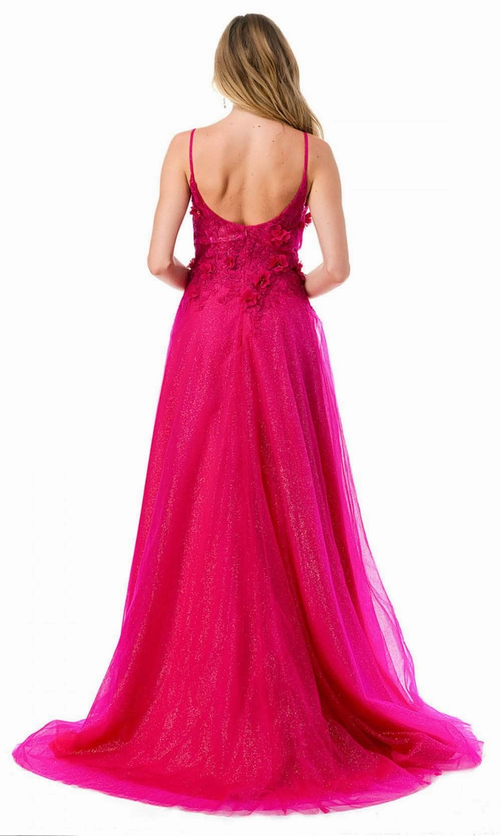 Aspeed Design L2782A - Appliqued Plunging V-Neck Evening Gown