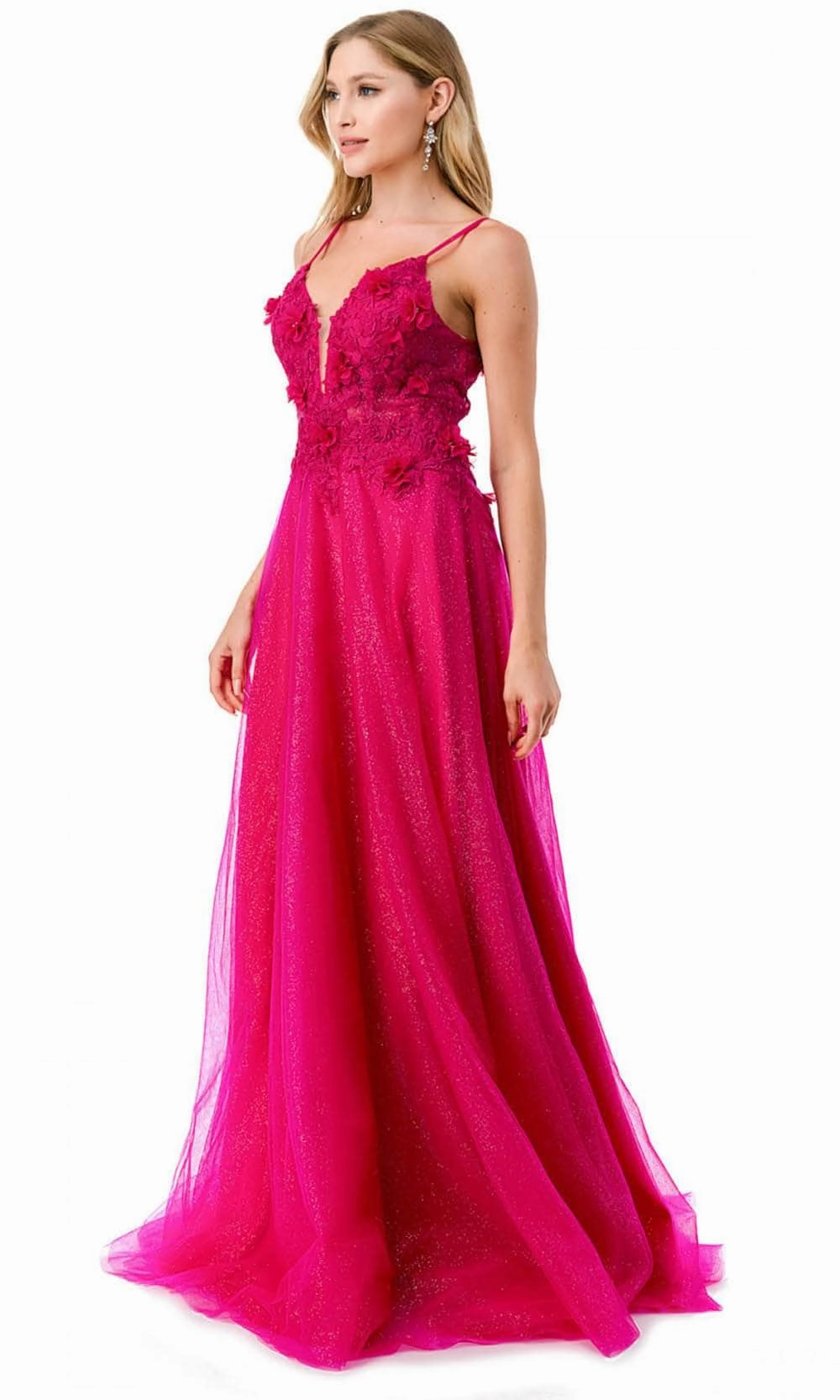 Aspeed Design L2782A - Appliqued Plunging V-Neck Evening Gown