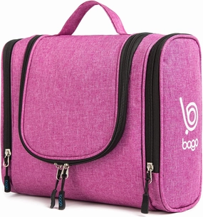 bago Travel Toiletry Bag for Women and Men - Large Waterproof Hanging Large Toiletry Bag for Bathroom and Travel Bag for Toiletries Organizer -Travel Makeup Bag (SnowPurple)