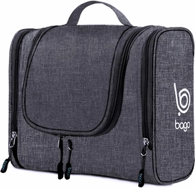 bago Travel Toiletry Bag for Women and Men - Large Waterproof Hanging Toiletry Bag for Bathroom and Travel Bag for Toiletries Organizer (Snow Black)