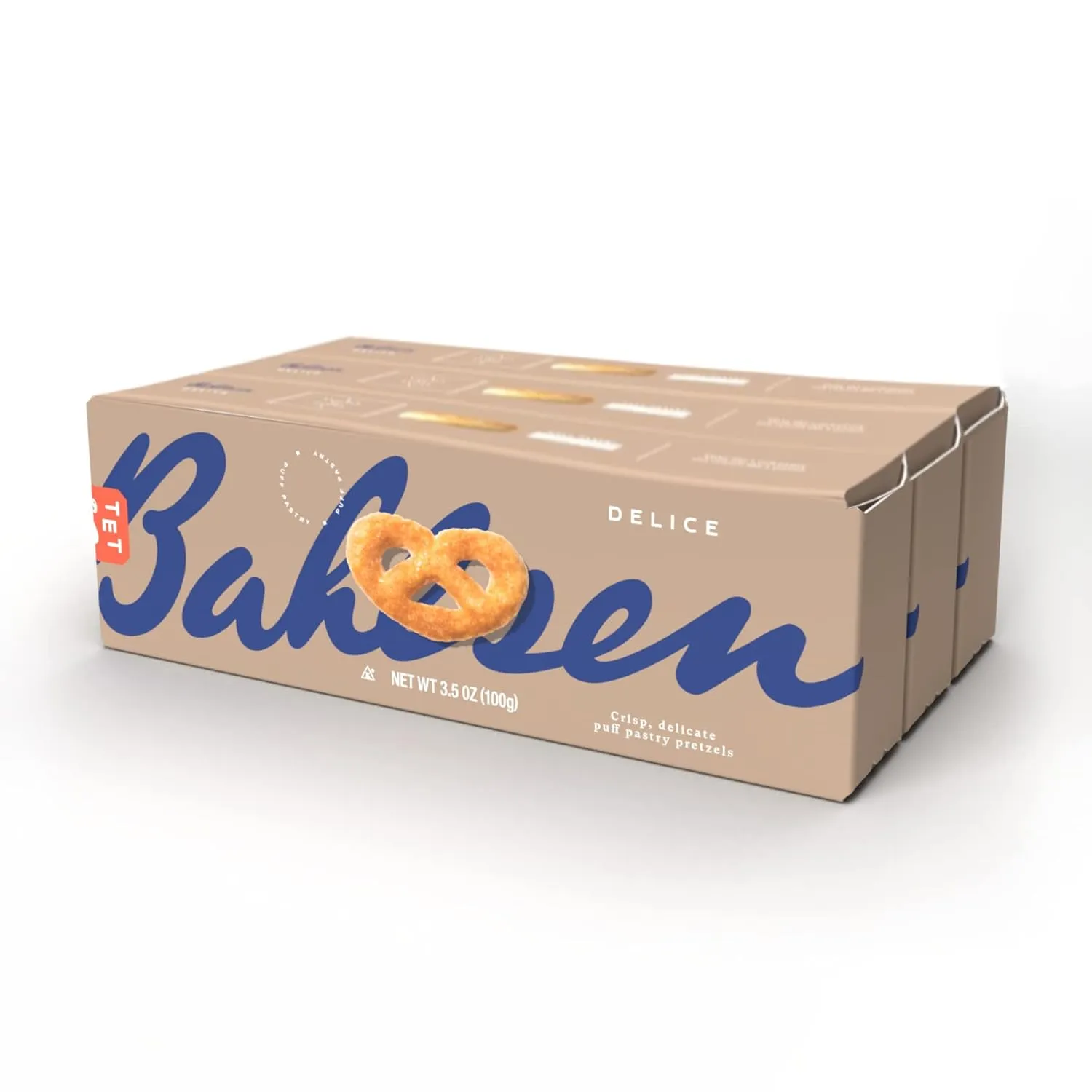 Bahlsen Delice Cookies (3 boxes) - Sweet & delicate, buttery puff pastry biscuits with light crispy layers - 3.5 oz boxes