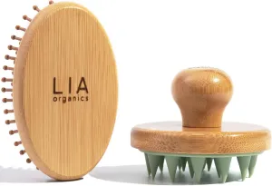 Bamboo Scalp Brush & Massager Duo – Stimulates Blood Circulation, Enhances Oil Absorption, Promotes Healthy Hair Growth – Eco-Friendly, Gentle on Scalp, Ideal for Daily Use