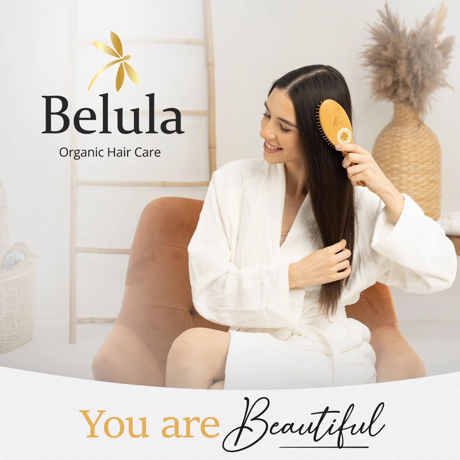 Bamboo Brush for Hair Growth - Natural Bamboo Hair Brush Set for Women, Men & Kids