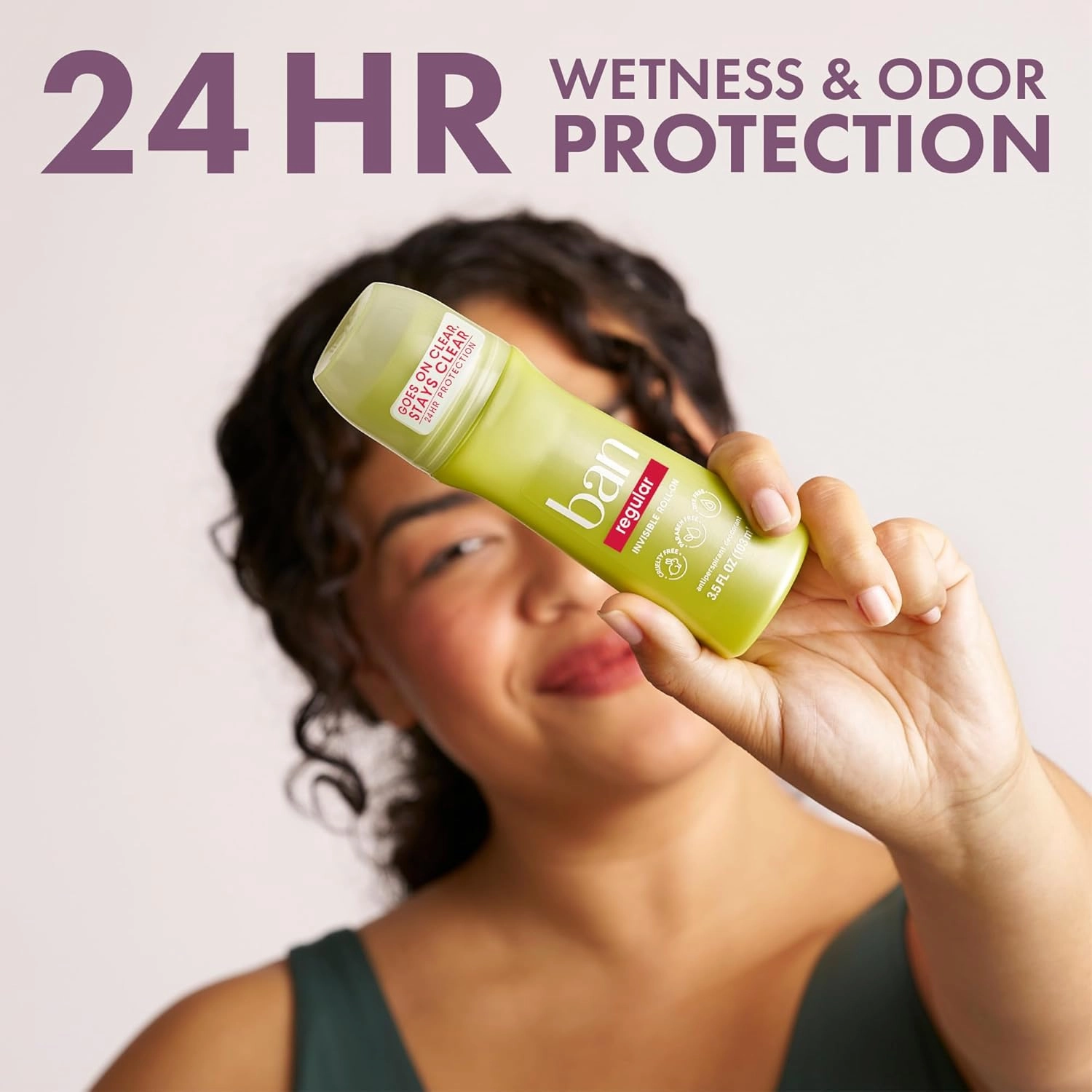 Ban Invisible Roll-on Antiperspirant Deodorant for Women and Men, 24-hour Underarm Odor & Sweat Protection, Satin Breeze, 3.5 Oz, Pack of 4