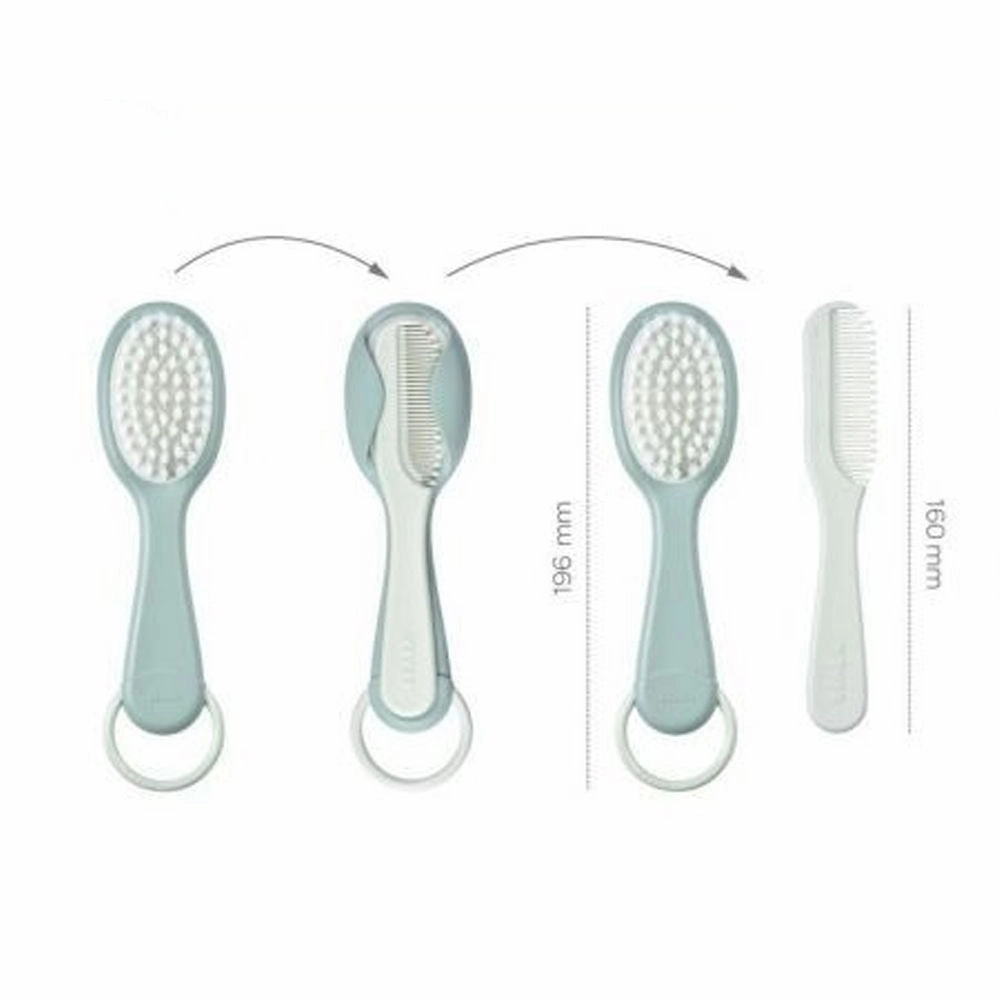 Beaba Baby Brush & Comb - Green Blue
