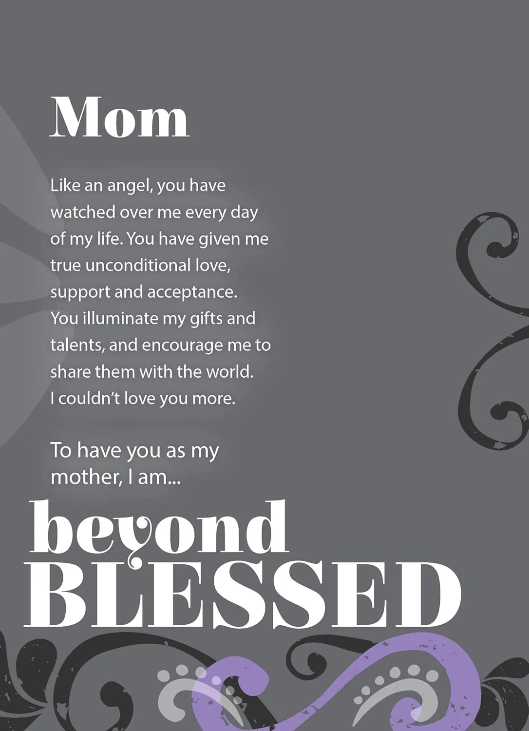 Beautiful Silver Finish Metal Angel with Sentimental Beyond Blessed Poem for Mom