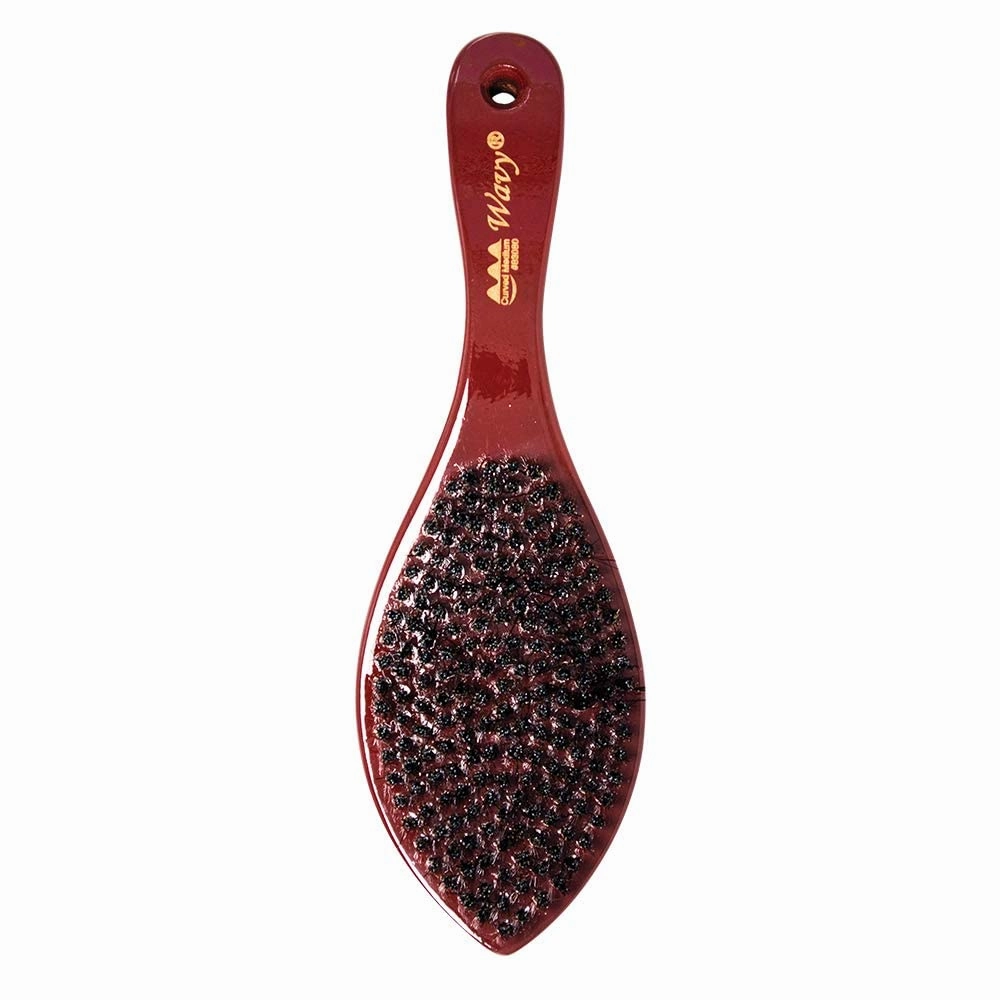 Beauty Town 50/50 Boar & Nylon Medium Bristle Texture Wave Brush – Curved Hairbrush for Styling & Waves -Suitable for Men Women Teens and ALL HAIR TEXTURES (9.25"x2.75" inches) (Burgundy)